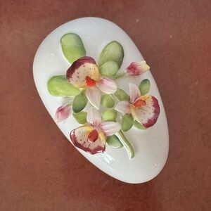 Floral Painted Egg Trinket Dish